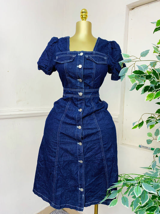 Button Denim Dress